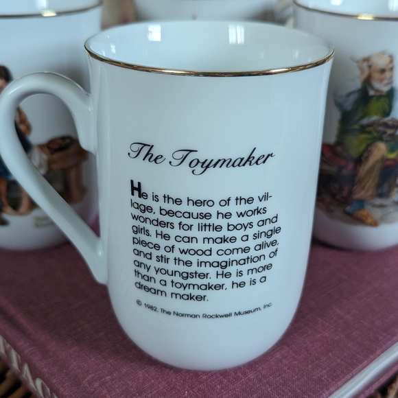 Set of 4 Vintage Norman Rockwell mug 8 oz - Picture 11 of 11